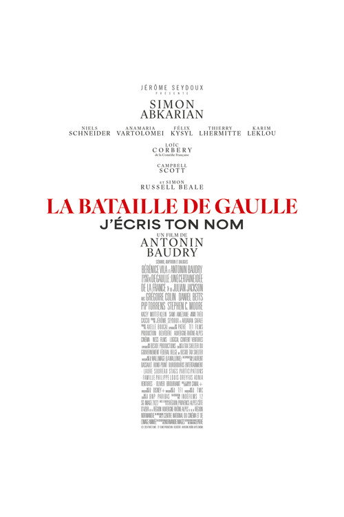 Affiche du film La Bataille de Gaulle : J'écris ton nom